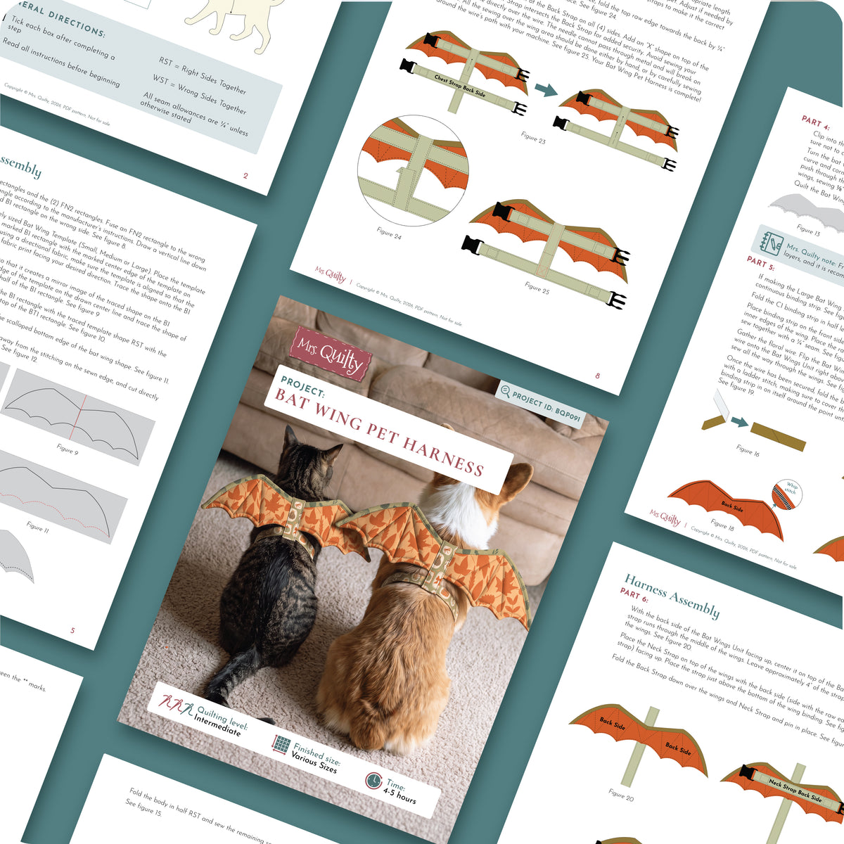 Bat Wing Pet Harness Digital PDF Pattern