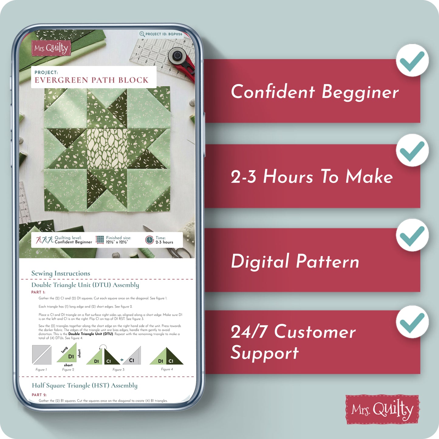 Evergreen Path Block Digital PDF Pattern