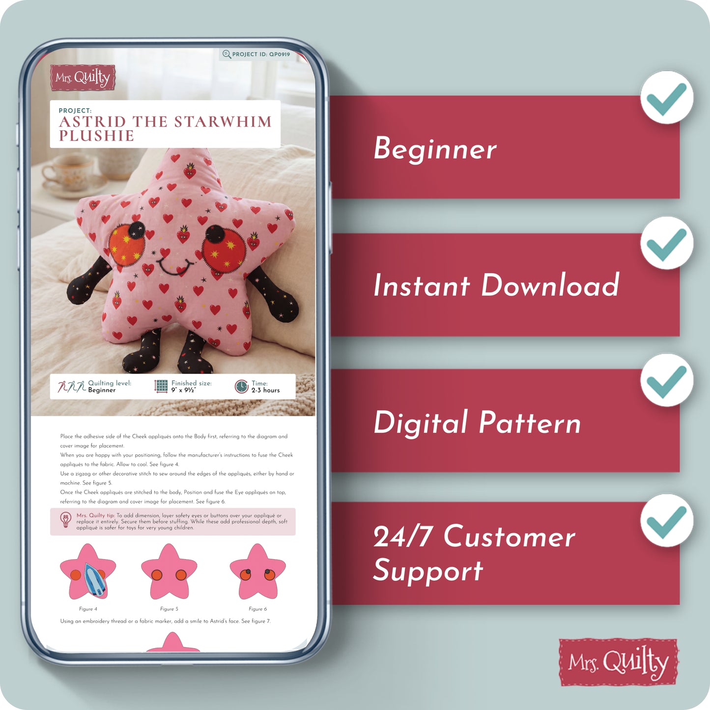 Astrid the Starwhim Plushie Digital PDF Pattern