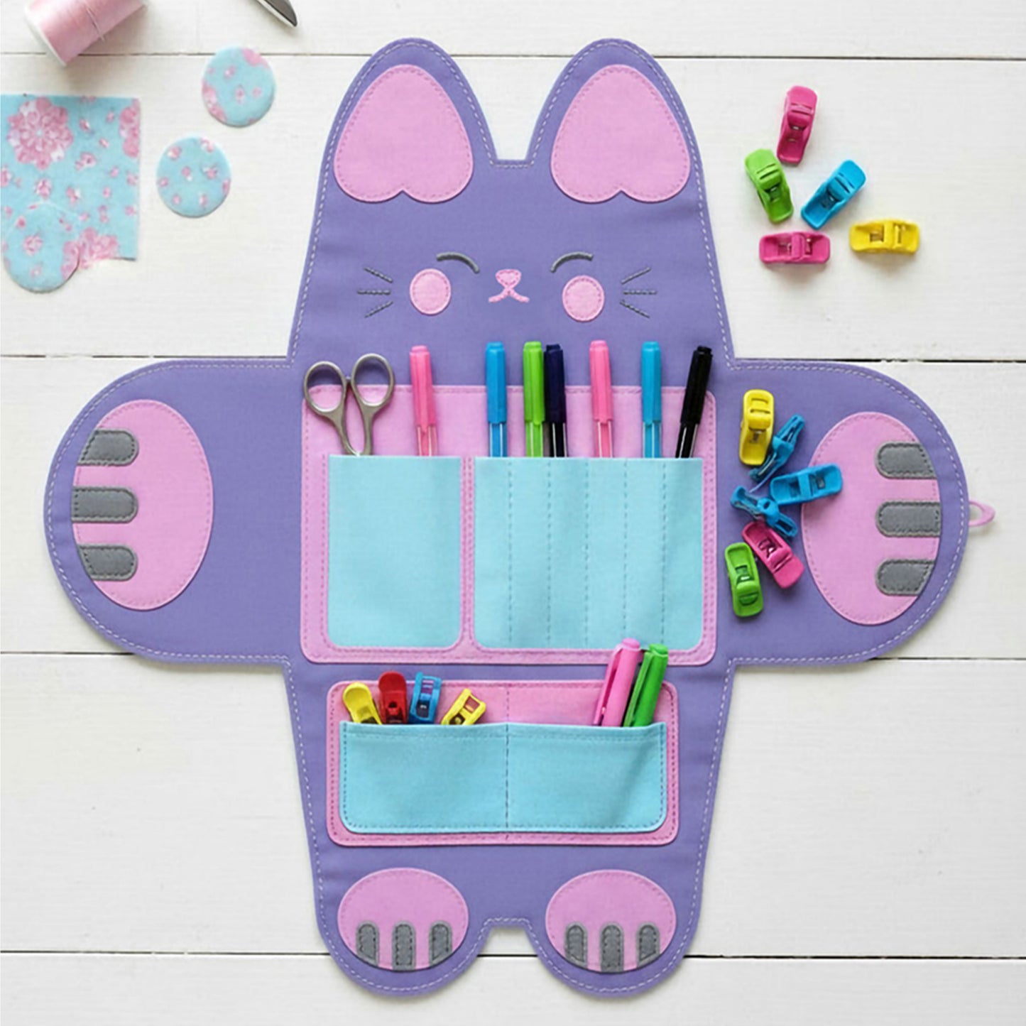 Cat Shaped Sewing Organizer Digital PDF Pattern