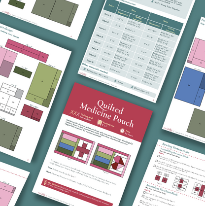 Quilted Medicine Pouch Downloadable PDF Quilt Pattern