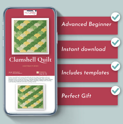 Clamshell Quilt Downloadable PDF Quilt Pattern