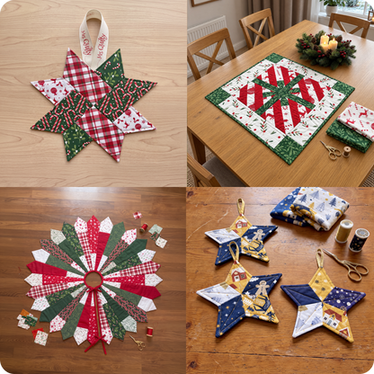 14 Downloadable PDF Christmas Quilt Pattern Bundle