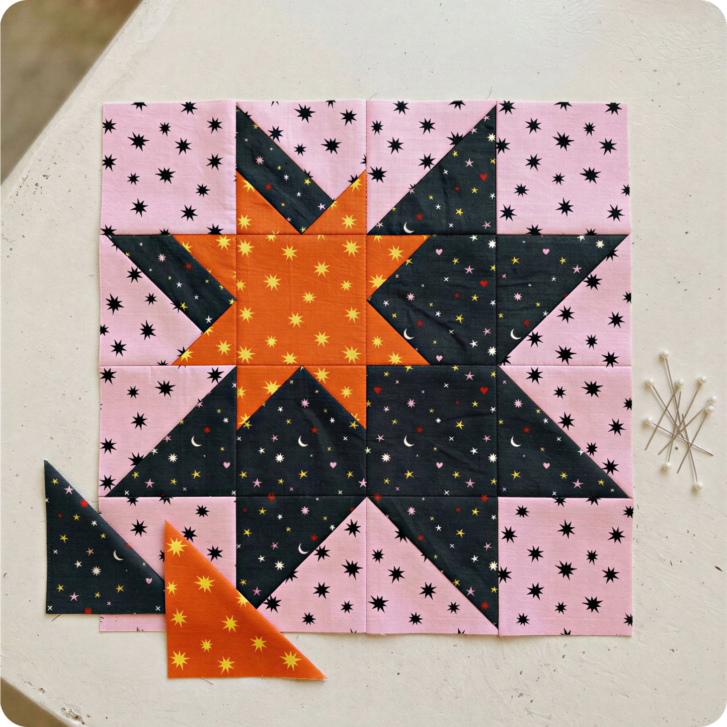 Cosmic Drift Star Block Digital PDF Pattern