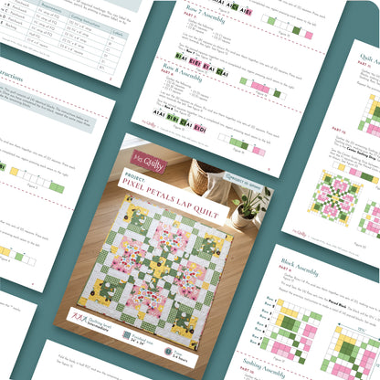 Pixel Petals Lap Quilt Digital PDF Pattern