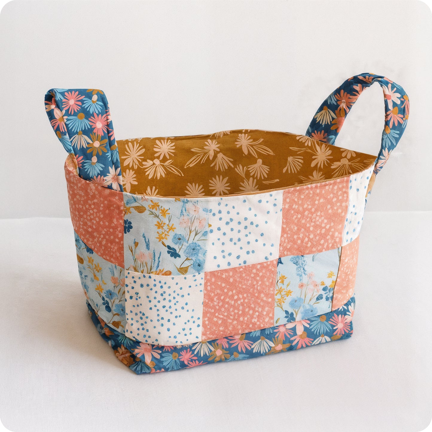 Patchwork Fabric Basket Digital PDF Pattern