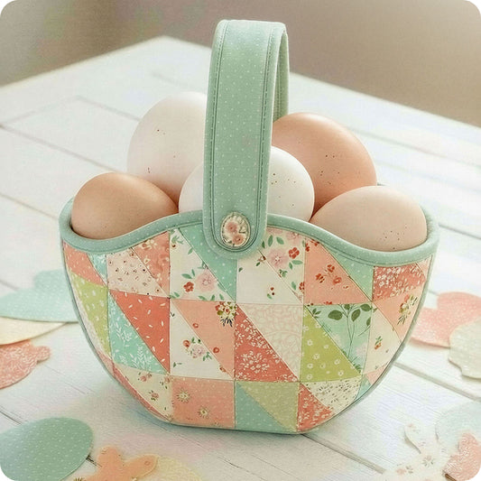 Patchwork Easter Egg Basket Digital PDF Pattern