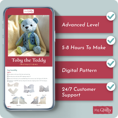 Toby the Teddy Digital PDF Plushie Pattern
