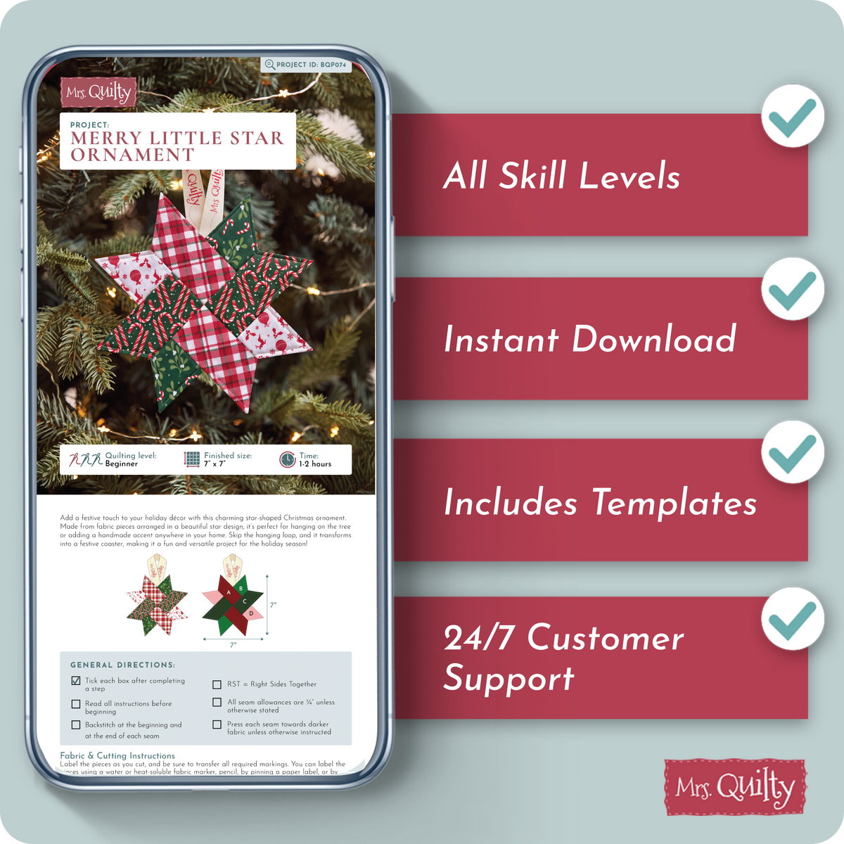 14 Downloadable PDF Christmas Quilt Pattern Bundle