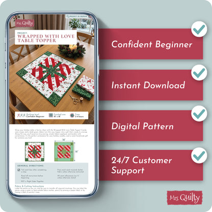 Wrapped with Love Table Topper Digital PDF Pattern