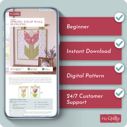 Spring Tulip Wall Hanging Digital PDF Pattern