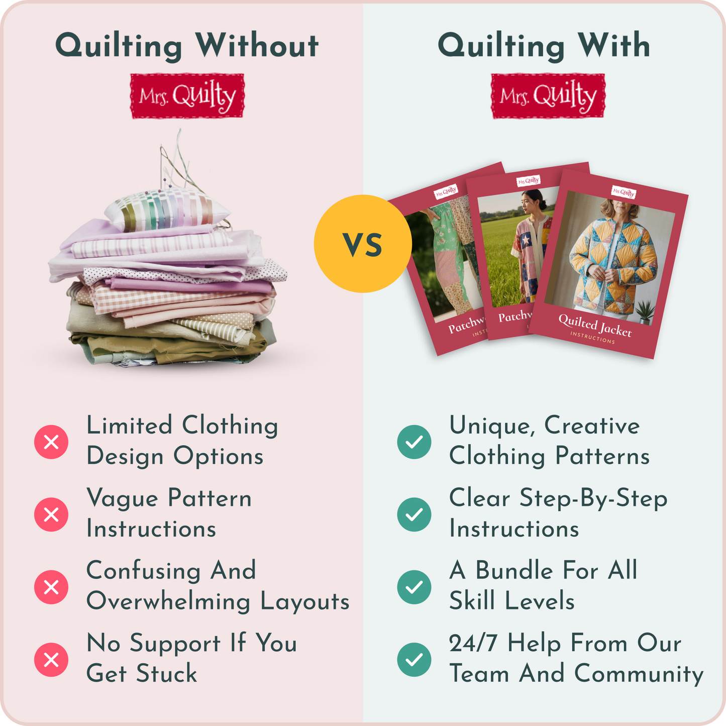 Mrs. Quilty Clothes - Bundle of 4 Digital Clothing Patterns