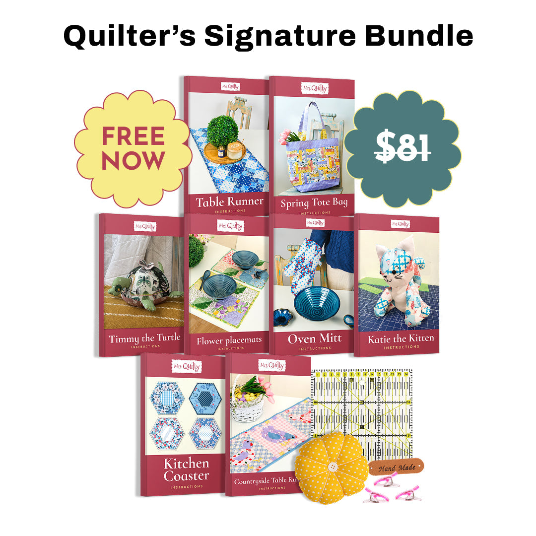 The 8 Free Digital Pattern Bundle promo offers eight crafting pattern booklets labeled “FREE NOW,” valued at $81, with projects for home décor and accessories.
