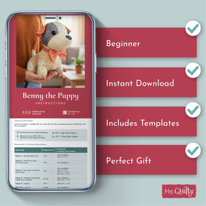 Mrs. Quilty Plushies – Bundle of 14 Quilted Patterns