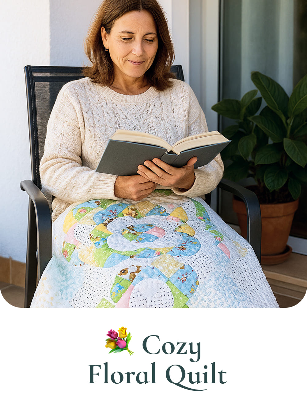 Timeless floral curves for a cozy, elegant quilt
